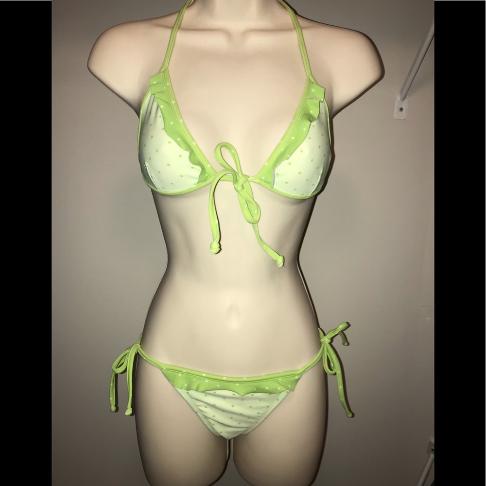 SOFIA by ViX Green Polka Dot Bikini Swimsuit Small